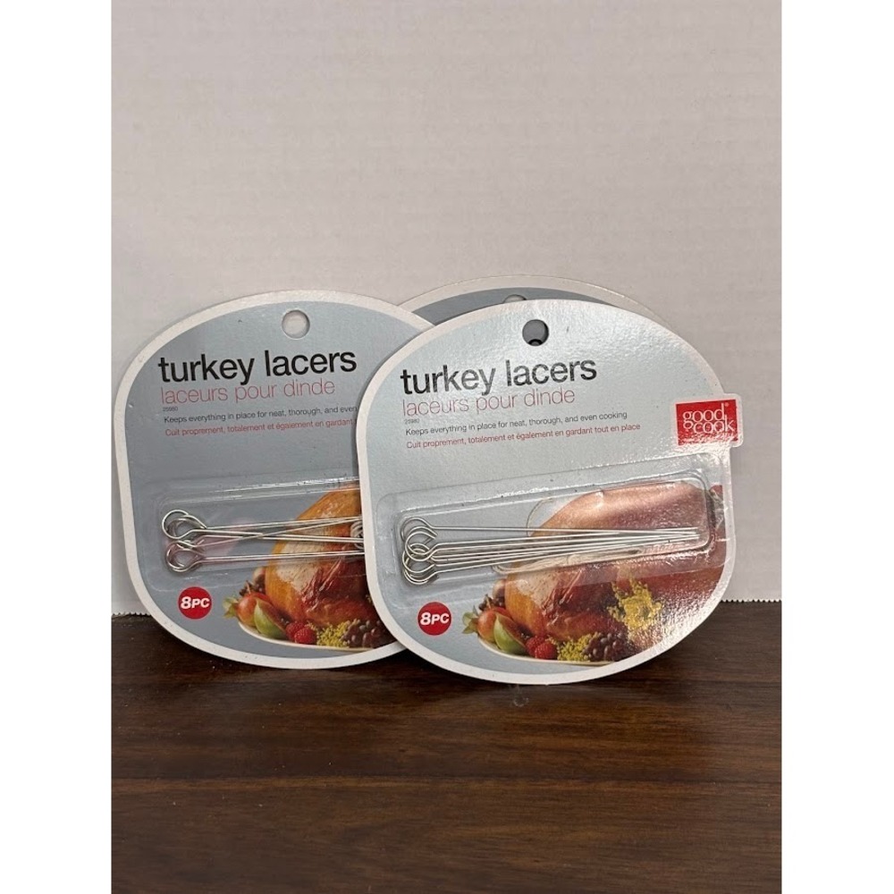 Good Cook Turkey Lacers 8pc Pack of 3 Stainless Steel Poultry Pins 25980 NEW